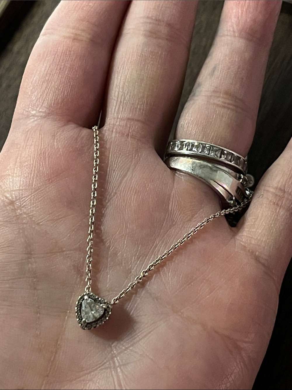 Authentic PANDORA Sterling Elevated Heart Necklace